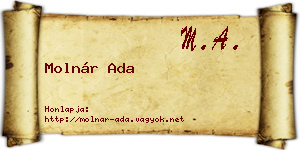 Molnár Ada névjegykártya